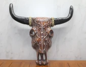 Ahşap Duvara Asmalı Bufalo Kafası thumbnail 1
