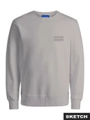 Jack&jones 12290659 0 Yaka Erkek Sweat - Gri thumbnail 1