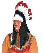 Kızılderili Başlığı Şapkası kırmızı beyaz thumbnail 1