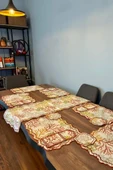 Dalım Keten Nakışlı Amerikan Servis Takımı 19 Parça Kırmızı - 4