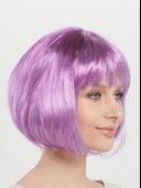 Düz Kesim Küt Parti Peruğu Rose Pembe thumbnail 3