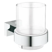 Grohe Essentials Cube Tutamaçlı Cam Fırçalık, Krom, 40755001 - 1