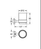 Grohe Essentials Cube Tutamaçlı Cam Fırçalık, Krom, 40755001 - 2