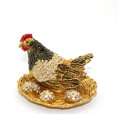 Swarovski Taşlı Yumurtalı Tekli Tavuk Model 2 - 1
