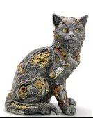 Steampunk Polyester Kedi Figürü Model 2 - 1