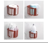 Yapışkanlı Çok Fonksiyonlu Banyo Organizeri BEYAZ thumbnail 4