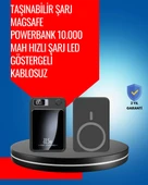 Alüminyum Alaşımlı, 20W PD Hızlı Şarj ve Manyetik Kablosuz Powerbank thumbnail 1