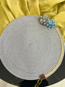 DecoHandy 39cm Çiçekli Jüt Örme Supla Amerikan Servis thumbnail 3