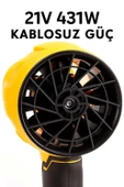 AHV-18 Turbo Hava Üfleyici | 4 Kademe Hız | 21V 431W Kablosuz Blower | 32.000 RPM" thumbnail 7