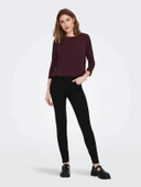 Only 15157920 Genis Yaka Dirsek Kol Kadın Body - Bordo - 2