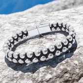 Hematit Ve Çelik Halatlı Erkek Bileklik 31832B18D1 thumbnail 2