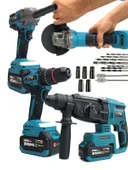Germany Style PR0-8012 Kömürsüz Şarjlı 6'lı Set Kırıcı Delici Hilti-Taşlama-Matkao-Budama Makası Testeresi-Bijon Sökme Akülü Set - 2