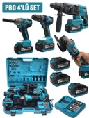 Germany Style 8011 Pro 3 Akülü 21v Akülü Matkap & Taşlama & Kırıcı Delici Hilti & Somun Sıkma Sökme 4'lü Set - 1