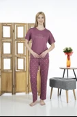 Estiva 24137 Kadın Kısa Kol Puantiyeli Pijama Takım - 2