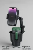 Çok Fonksiyonlu Araç Kupa ve Telefon Tutucu  360 Derece Döner Ayarlanabilir Taban - 4