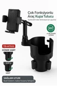 Çok Fonksiyonlu Araç Kupa ve Telefon Tutucu  360 Derece Döner Ayarlanabilir Taban - 1