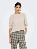 Only 15361110 0 Yaka Kadin Triko - Bej thumbnail 1