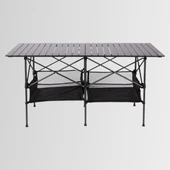 FUNKY CHAIRS Family XXL Katlanabilir Alüminyum Kamp Masası Siyah - 5