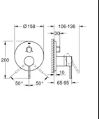 Grohe Essence Ankastre Banyo/Duş Bataryası (Sıva Üstü Grubu), 3 Yollu, Altın, 24169GL1 - 2
