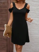 Kadın Askılı Soğuk Omuz Detaylı Modal Elbise thumbnail 6