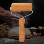 Pratik Ahşap Saplı Rulo Pizza Börek Hamur Açma Açıcı Merdane Pürüzsüz Oklava Silindir El Merdanesi - 4