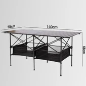 FUNKY CHAIRS Family XXL Katlanabilir Alüminyum Kamp Masası Siyah - 1