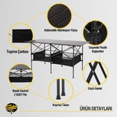 FUNKY CHAIRS Family XXL Katlanabilir Alüminyum Kamp Masası Siyah - 3