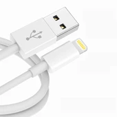 ScHitec 3A 60W UsbA to Lightning Hızlı Data ve Şarj Kablosu 1 Metre Beyaz WDF01 thumbnail 1