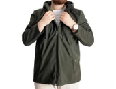 Büyük Beden Erkek Kapüşonlu Mont Waterproof Softshell 21235 Haki - 5
