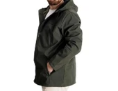 Büyük Beden Erkek Kapüşonlu Mont Waterproof Softshell 21235 Haki - 6