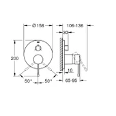 Grohe Essence Ankastre Banyo/Duş Bataryası (Sıva Üstü Grubu), 3 Yollu, Sert Grafit, 24092A01 - 2