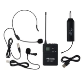 Magicvoice MV-1303Y UHF 1 Yaka + 1 Headset Kablosuz Profesyonel Telsiz Mikrofon thumbnail 1