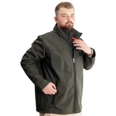 Büyük Beden Erkek Mont Waterproof Softshell 21232 Haki thumbnail 2