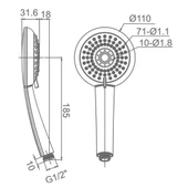Bocchi Air2 110R 3 Sprey Fonksiyonlu El Duşu Beyaz / Krom 5500-0011 - 2