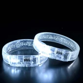 Nessiworld Beyaz-Gümüş Led Işıklı Baskı Yapılabilen Pilli Bileklik Bilezik 1,5 cm Genişlik - 5