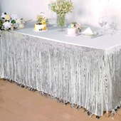 Nessiworld Gümüş Metalize Masa Eteği 275x75 cm – Kendinden Yapışkanlı - 1