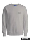 Jack Jones Logo Bisiklet Yaka Relax Fit Erkek Sweat 12290659 - 2