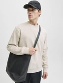 Jack Jones Blachad Brandıng Bisiklet Yaka Erkek Sweat 12261386 - 3