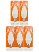 (5 Adet) Osaka 9W (70W) Sarı Işık (3000K) E14 Duylu (İnce Duy) Led Mum Ampul - 1