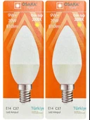 (2 Adet) Osaka 9W (70W) Sarı Işık (3000K) E14 Duylu (İnce Duy) Led Mum Ampul thumbnail 1