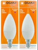 (2 Adet) Osaka 6W (50W) Günışığı (4000K) E14 Duylu (İnce Duy) Led Mum Ampul thumbnail 1