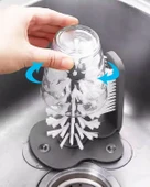 Vantuzlu Lavabo Bardak ve Şişe Yıkama Fırçası, Cam, Kavanoz ve Tabak Temizlik Fırçası - 1