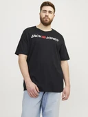 Jack Jones Carp Logo Büyük Beden Erkek Tişört 12184987 - 1