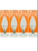 (4 Adet) Osaka 9W (70W) Beyaz Işık (6500K) E14 Duylu (İnce Duy) Led Mum Ampul thumbnail 1