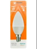(1 Adet) Osaka 9W (70W) Beyaz Işık (6500K) E14 Duylu (İnce Duy) Led Mum Ampul thumbnail 1