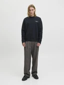 Jack Jones Blachad Brandıng Bisiklet Yaka Erkek Sweat 12261386 thumbnail 3