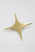 Çelik Yıldız Broş - Altın - 1