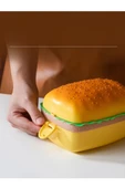 Dikdörtgen Hamburger Beslenme Kutusu Yemek Kuruyemiş Salata Saklama Kabı Okul Menü Çocuk Çantası - 1