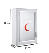 Omnipazar CLK-159 PVC İlk Yardım Ecza Dolabı 3 Raflı Kapaklı Beyaz - 2