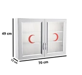 Omnipazar CLK-846 PVC İlk Yardım Ecza Dolabı 2 Kapaklı Beyaz - 2